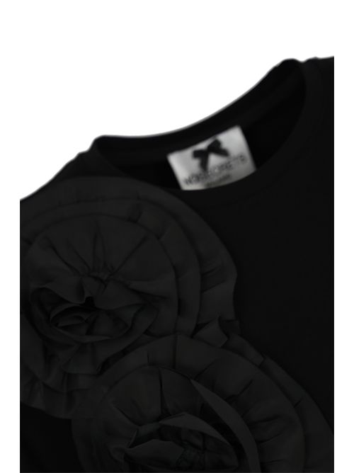 T-shirt in cotone con rose Nero NO SECRETS | 251NS150LIQUIRIZIA